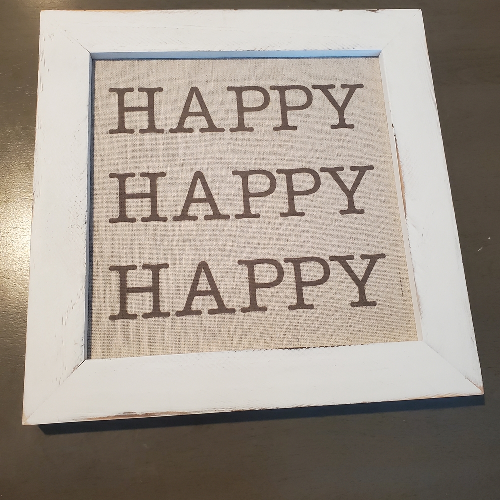 Mud Pie White Linen Plaque